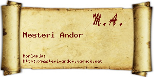 Mesteri Andor névjegykártya